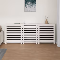 vidaXL Copertura Termosifone Bianca 210x21x85 cm Legno Massello Pino - Vista aggiuntiva 3