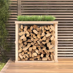 vidaXL Portaceppi da Esterno 108x52x106 cm Legno Massello Pino - Vista aggiuntiva 3