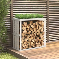 Portaceppi da Esterno Bianco 108x52x106 cm Legno Massello Pino Vidaxl 149142