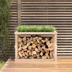 vidaXL Portaceppi da Esterno 108x52x74 cm Legno Massello di Pino - Vista aggiuntiva 3