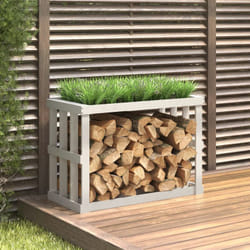 Portaceppi da Esterno Bianco 108x52x74 cm Legno Massello Pino Vidaxl 46926
