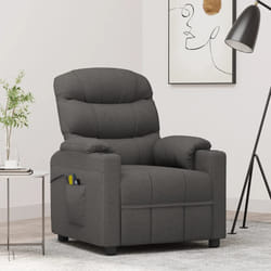 vidaXL Poltrona Massaggiante Elettrica Grigio Scuro in Tessuto
