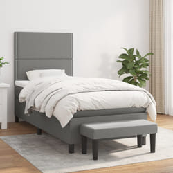 vidaXL Giroletto a Molle con Materasso Grigio Scuro 90x200 cm Tessuto