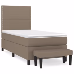vidaXL Giroletto a Molle con Materasso Tortora 90x200 cm inTessuto - Vista aggiuntiva 2