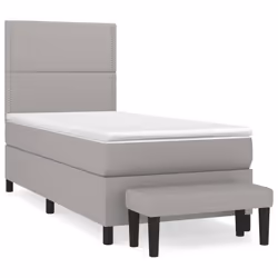 Giroletto a Molle con Materasso Grigio Chiaro100x200 cm Tessutocod mxl 99148 - Vista aggiuntiva 2