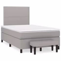 vidaXL Giroletto a Molle con Materasso Grigio Chiaro 120x200cm Tessuto - Vista aggiuntiva 2