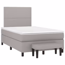 vidaXL Giroletto a Molle con Materasso Grigio Chiaro 120x200cm Tessuto - Vista aggiuntiva 3