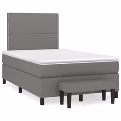 vidaXL Giroletto a Molle con Materasso Grigio Scuro 120x200 cm Tessuto - Vista aggiuntiva 2