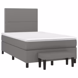 vidaXL Giroletto a Molle con Materasso Grigio Scuro 120x200 cm Tessuto - Vista aggiuntiva 3