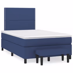 vidaXL Giroletto a Molle con Materasso Blu 120x200 cm in Tessuto - Vista aggiuntiva 2