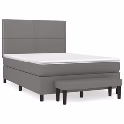 vidaXL Giroletto a Molle con Materasso Grigio Scuro 140x200cm Tessuto - Vista aggiuntiva 2