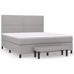 vidaXL Giroletto a Molle con Materasso Grigio Chiaro180x200 cm Tessuto - Vista aggiuntiva 2