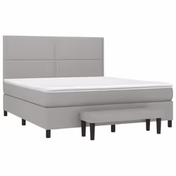 vidaXL Giroletto a Molle con Materasso Grigio Chiaro180x200 cm Tessuto - Vista aggiuntiva 3
