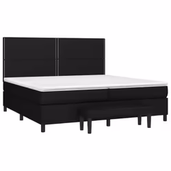 vidaXL Giroletto a Molle con Materasso Nero 200x200 cm in Tessuto - Vista aggiuntiva 3