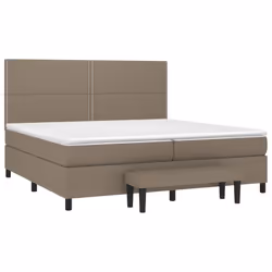 vidaXL Giroletto a Molle con Materasso Tortora 200x200 cm in Tessuto - Vista aggiuntiva 3