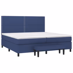 vidaXL Giroletto a Molle con Materasso Blu 200x200 cm in Tessuto - Vista aggiuntiva 3