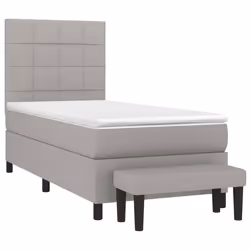 vidaXL Giroletto a Molle con Materasso Grigio Chiaro 80x200 cm Tessuto - Vista aggiuntiva 3