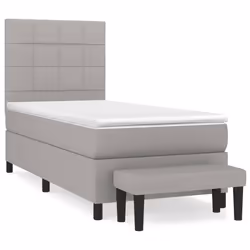 Giroletto a Molle con Materasso Grigio Chiaro 90x190 cm Tessutocod mxl 75167 - Vista aggiuntiva 2