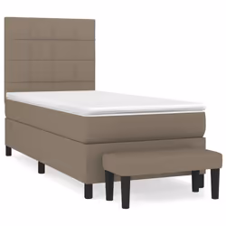vidaXL Giroletto a Molle con Materasso Tortora 90x200 cm inTessuto - Vista aggiuntiva 2