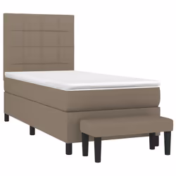 vidaXL Giroletto a Molle con Materasso Tortora 90x200 cm inTessuto - Vista aggiuntiva 3