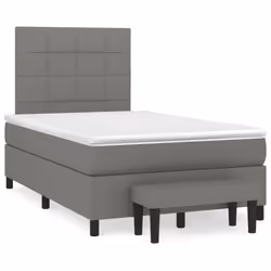 vidaXL Giroletto a Molle con Materasso Grigio Scuro 120x200 cm Tessuto - Vista aggiuntiva 2