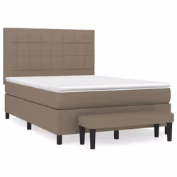 vidaXL Giroletto a Molle con Materasso Tortora 140x200 cm in Tessuto - Vista aggiuntiva 2