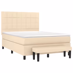 vidaXL Giroletto a Molle con Materasso Crema 140x200 cm in Tessuto - Vista aggiuntiva 3
