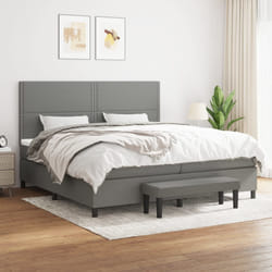 vidaXL Giroletto a Molle con Materasso Grigio Scuro 200x200 cm Tessuto