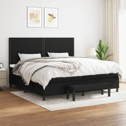 vidaXL Giroletto a Molle con Materasso Nero 200x200 cm in Tessuto