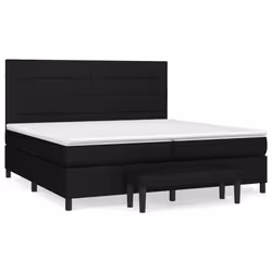 vidaXL Giroletto a Molle con Materasso Nero 200x200 cm in Tessuto - Vista aggiuntiva 2