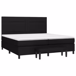 vidaXL Giroletto a Molle con Materasso Nero 200x200 cm in Tessuto - Vista aggiuntiva 3