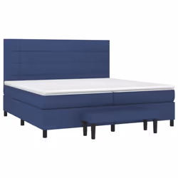 vidaXL Giroletto a Molle con Materasso Blu 200x200 cm in Tessuto - Vista aggiuntiva 3