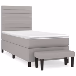 vidaXL Giroletto a Molle con Materasso Grigio Chiaro 80x200 cm Tessuto - Vista aggiuntiva 2
