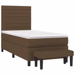 vidaXL Giroletto a Molle con Materasso Marrone Scuro 80x200 cm Tessuto - Vista aggiuntiva 3