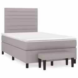 vidaXL Giroletto a Molle con Materasso Grigio Chiaro 120x200cm Tessuto - Vista aggiuntiva 2