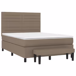 vidaXL Giroletto a Molle con Materasso Tortora 140x200 cm in Tessuto - Vista aggiuntiva 3
