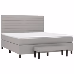 vidaXL Giroletto a Molle con Materasso Grigio Chiaro160x200 cm Tessuto - Vista aggiuntiva 3