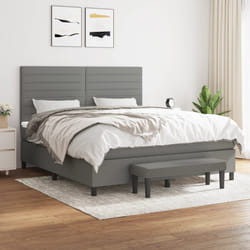vidaXL Giroletto a Molle con Materasso Grigio Scuro 160x200 cm Tessuto
