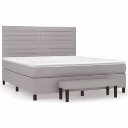 Giroletto a Molle con Materasso Grigio Chiaro180x200 cm Tessutocod mxl 75183 - Vista aggiuntiva 2