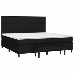 vidaXL Giroletto a Molle con Materasso Nero 200x200 cm in Tessuto - Vista aggiuntiva 3