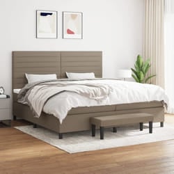 vidaXL Giroletto a Molle con Materasso Tortora 200x200 cm in Tessuto