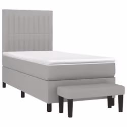 vidaXL Giroletto a Molle con Materasso Grigio Chiaro 80x200 cm Tessuto - Vista aggiuntiva 3