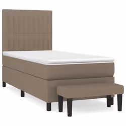 vidaXL Giroletto a Molle con Materasso Tortora 90x200 cm inTessuto - Vista aggiuntiva 2