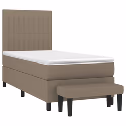 vidaXL Giroletto a Molle con Materasso Tortora 90x200 cm inTessuto - Vista aggiuntiva 3