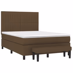 vidaXL Giroletto a Molle con Materasso Marrone Scuro 140x200cm Tessuto - Vista aggiuntiva 3