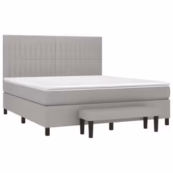 vidaXL Giroletto a Molle con Materasso Grigio Chiaro160x200 cm Tessuto - Vista aggiuntiva 3