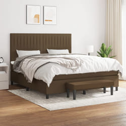 vidaXL Giroletto a Molle con Materasso Marrone Scuro 160x200cm Tessuto