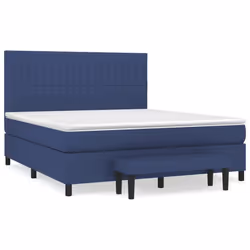 vidaXL Giroletto a Molle con Materasso Blu 160x200 cm in Tessuto - Vista aggiuntiva 2