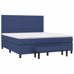vidaXL Giroletto a Molle con Materasso Blu 160x200 cm in Tessuto - Vista aggiuntiva 3