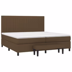 vidaXL Giroletto a Molle con Materasso Marrone Scuro 200x200cm Tessuto - Vista aggiuntiva 3